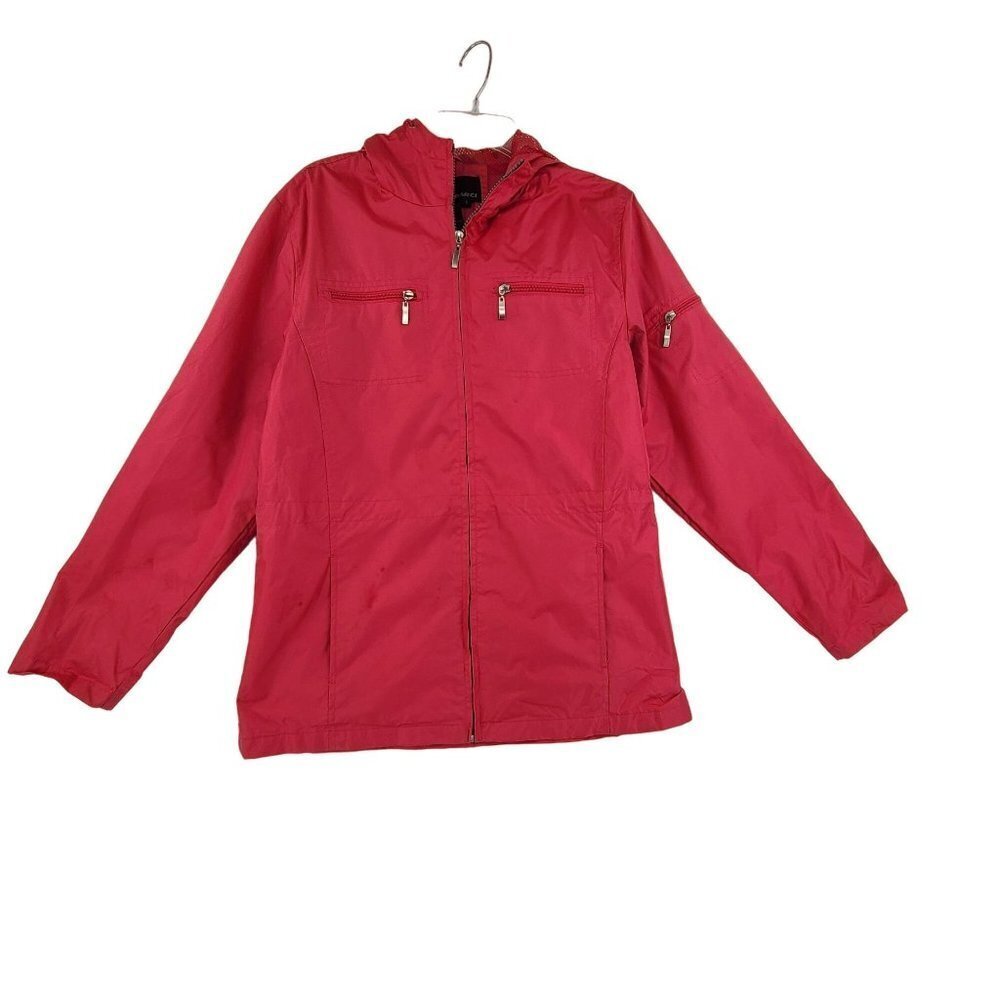 I5 Apparel Women's Casual Hooded Windbreaker Rain Jacket Pink Size S